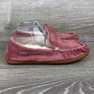 L.L. Bean Venetian Wicked Good Women’s Sz 8M Rose Suede Slip On Moccasin Slipper